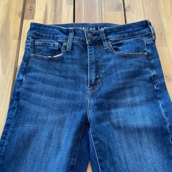 American Eagle Womens High Waisted Blue Flare Bootcut Jeans Size 2 Regular - Picture 3 of 5